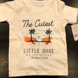 Carter's Boys White t-shirt NWT 18 mo